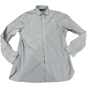 Polo Ralph Lauren Slim Fit Stretch Poplin Blue Button Down Shirt Men’s 17/43